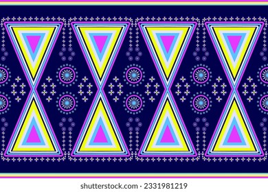 geometric lines blue and pink yellow Intertwined with fabric patterns, skirts, shirts, tablecloths, socks, curtains, pillows, hats, made into a large piece of fabric, patterns on glasses, plates, bowl