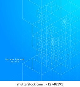 geometric lines blue print vector background