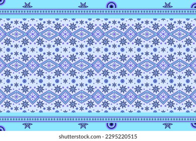 Geometric lines in blue and white on a white background.