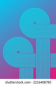 Geometric lines design, gradient illustration for wall decoration, social media, banner, postcard, cover, background 