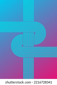 Geometric lines design, gradient illustration for wall decoration, social media, banner, postcard, cover, background 