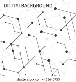 Geometric lines and dots. Line pattern. Modern cube background. Cell abstraction. Connection vector illustration for print and web design. Network black pattern. Organic concept.