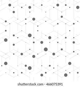 Geometric lines and dots. Line pattern. Modern cube background. Cell abstraction. Connection vector illustration for print and web design. Network black pattern. Organic concept.