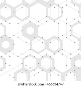 Geometric lines and dots. Line pattern. Modern cube background. Cell abstraction. Connection vector illustration for print and web design. Network black pattern. Organic concept.