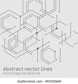 Geometric lines and dots. Line pattern. Modern cube background. Cell abstraction. Connection vector illustration for print and web design. Network black pattern. Organic concept.