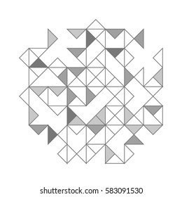 Geometric lines and dots. Line pattern. Modern cube background. Cell abstraction. Connection vector illustration for print and web design. Network black pattern. Organic concept.