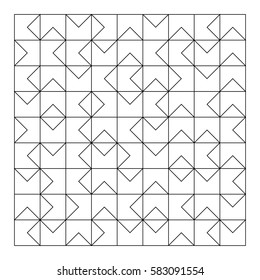 Geometric lines and dots. Line pattern. Modern cube background. Cell abstraction. Connection vector illustration for print and web design. Network black pattern. Organic concept.