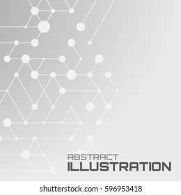 Geometric lines and dots. Line pattern. Modern cube background. Cell abstraction. Connection vector illustration for print and web design. Network black pattern. Organic concept.