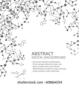 Geometric lines and dots. Line pattern. Modern cube background. Cell abstraction. Connection vector illustration for print and web design. Network black pattern. Organic concept.