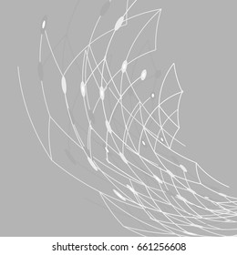 Geometric lines and dots. Line pattern. Cell abstraction. Connection vector illustration for print and web design. Network black pattern. Organic concept.