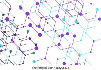 Geometric lines and dots. Line pattern. Modern cube background. Cell abstraction. Connection vector illustration for print and web design. Network black pattern. Organic concept.