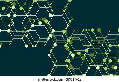 Geometric lines and dots. Line pattern. Modern cube background. Cell abstraction. Connection vector illustration for print and web design. Network black pattern. Organic concept.