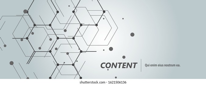 Geometric lines and dots pattern. Modern hexagons and cells background. Connection vector illustration.