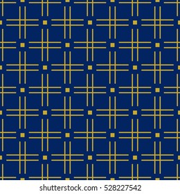 Geometric lines gold and dark blue