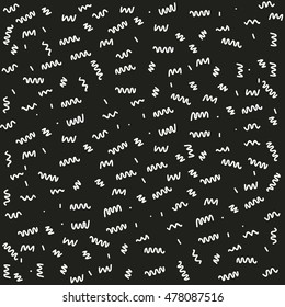 Geometric Lines Memphis Pattern Abstract Retro Background