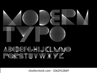 Geometric Lines Modern Minimalist Typography Design Vector