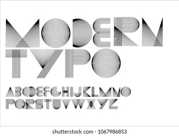 geometric lines modern minimalist typography design vector