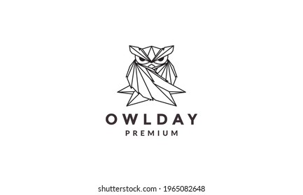 geometric lines modern shape owl logo symbol icon vector graphic design illustration