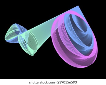 Líneas geométricas en un fondo negro, vector