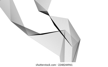 Geometric lines on white background 