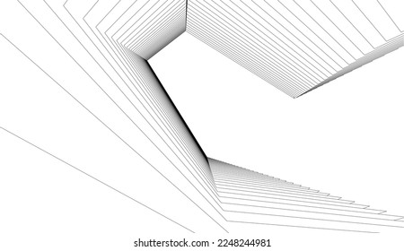 Geometric lines on white background 