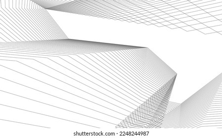Geometric lines on white background 