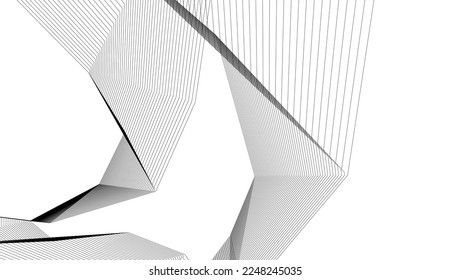 Geometric lines on white background 