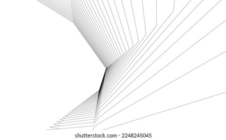Geometric lines on white background 