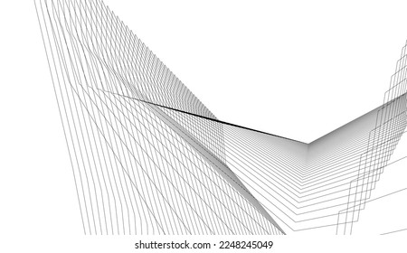 Geometric lines on white background 