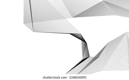 Geometric lines on white background 