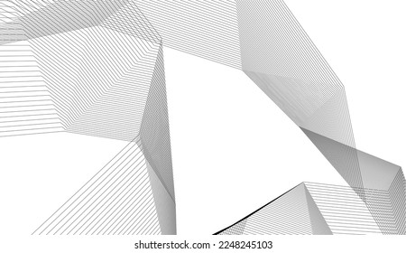 Geometric lines on white background 