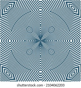 Geometric lines pattern colored stripes.Optical illusion zigzag effect. Geometric tile in op art. Futuristic and vibrant design, Illusive vector background.