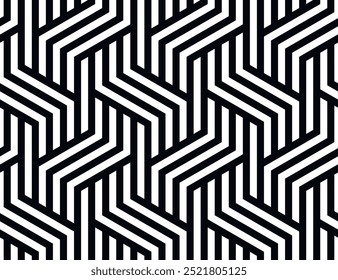 Geometric lines seamless pattern. Elegant vector texture with stripes, squares, chevron, arrows. Abstract black and white linear graphic background. Retro sport style ornament. Repeat tiles geo design