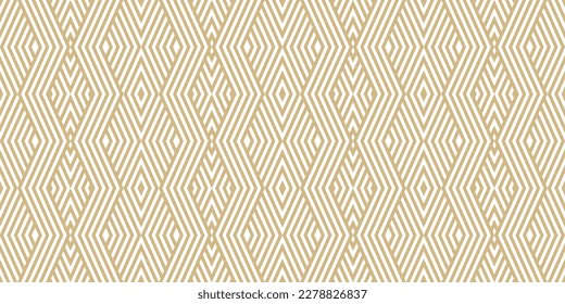 Geometrische Linien nahtloses Muster. Goldene Vektorstruktur mit Streifen, Chevron, Zickzack, rauen Linien. Abstrakter, linearer Hintergrund. Retro-Sportgeschmack. Geo-Design wiederholen