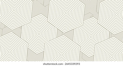 Geometric lines seamless pattern. Golden vector texture with thin diagonal stripes, lines, chevron, zigzag. Abstract gold and white graphic background. Luxury linear ornament. Trendy repeat design