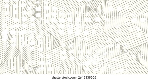 Geometric lines seamless pattern. Golden vector texture with thin diagonal stripes, lines, chevron, zigzag. Abstract gold and white graphic background. Luxury linear ornament. Trendy repeat design