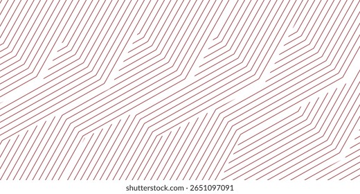 Nahtloses Muster für geometrische Linien. Goldene Vektortextur mit dünnen diagonalen Streifen, Linien, Chevron, Zickzack. Abstrakter grafischer Hintergrund