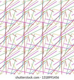 Geometric Lines Seamless Pattern, Line Seamless Pattern Vector Art Illustration