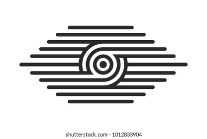 Geometric lines in the shape of the eye, stylish logo illustration