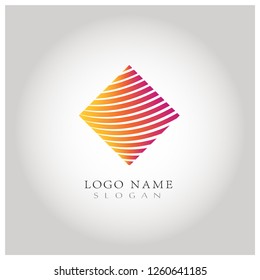 Geometric Lines & Stripes Logo. Icon & Symbol Vector Template.