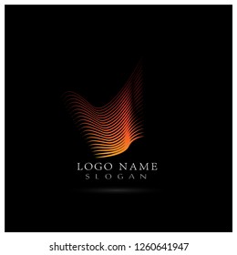 Geometric Lines & Stripes Logo. Icon & Symbol Vector Template.