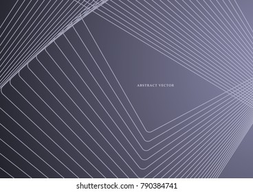 Geometric lines or stripes on a gray background. Abstract modern design. Vector illustration. Insulated
