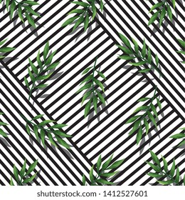 geometric lines texture style with tropical background