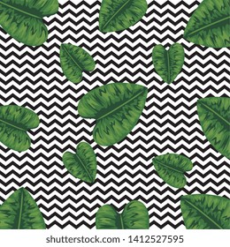 geometric lines texture with tropical background