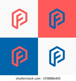 The geometric lines that make up the letter PF. With a simple, youthful and modern style. Suitable for symbols in construction, business and consulting companies, law firms, etc.