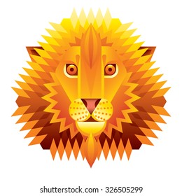 Geometric lion head.