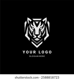  Geometric Lion Head Logo. Bold and Modern Emblem