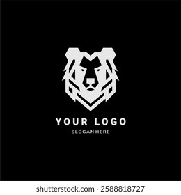  Geometric Lion Head Logo. Bold and Modern Emblem