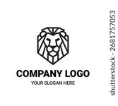 Geometric Lion Head Logo Design