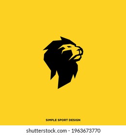 geometric lion head logo design template, perfect for sports logo designs